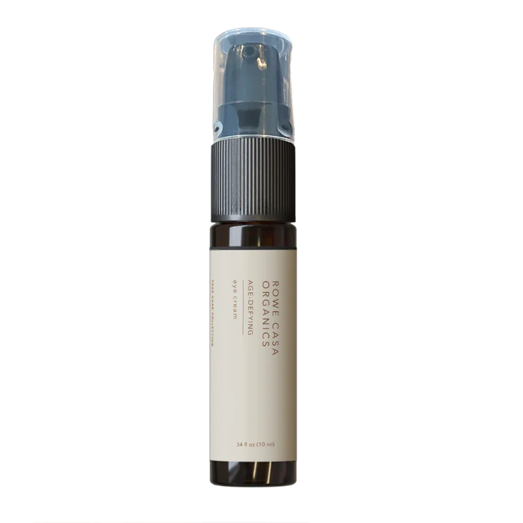 Helichrysum and cypress are the superstars in this Age-defying Eye Cream | 10 Ml by Rowe Casa. These essential oils increase blood flow and strengthen blood vessels, decreasing the appearance of tired eyes.