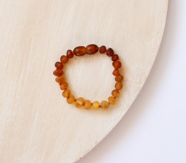 Raw Baltic Amber + Sunflower || Anklet or Bracelet