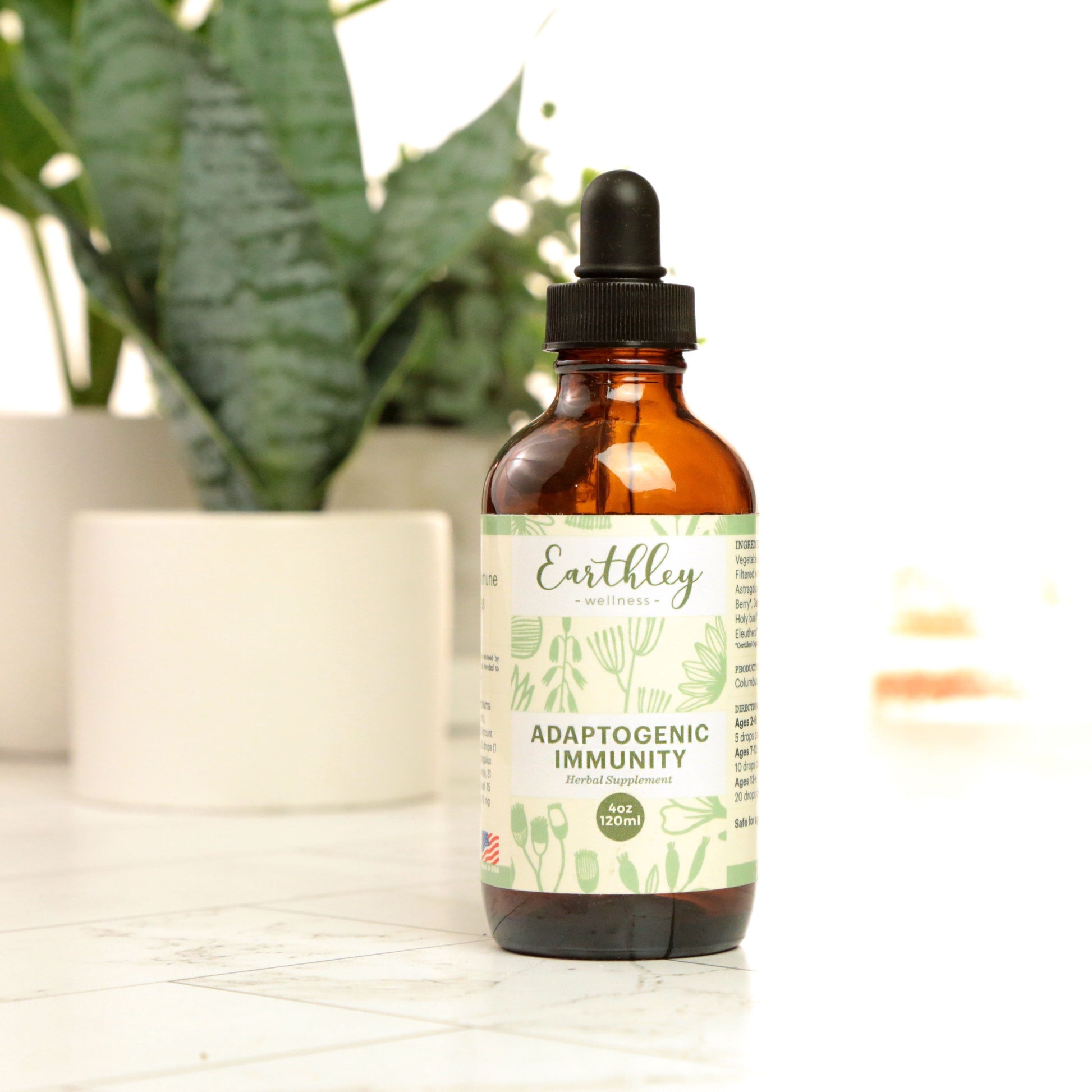 Adaptogenic Immunity by Earthley is a combination of 5 (certified organic) herbs that may help support a healthy immune system, may help improve the body's ability to cope with daily stressors, and may help nourish you to help promote total body wellness! This is an alcohol-free, botanical liquid that's highly bioavailable and easy to assimilate.
