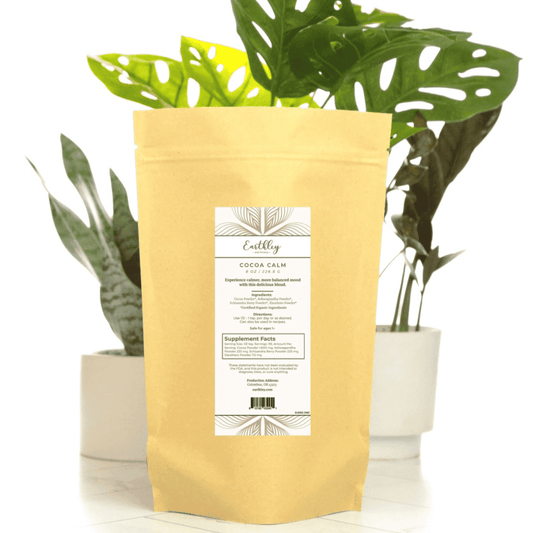 This Cocoa Calm - 8oz by Earthley may help promote total body wellness, may help support gut health, and may help improve the body's ability to cope with daily stressors! We combine all-natural, non-alkalized, antioxidant-rich cocoa powder with three key adaptogens (ashwagandha root, schisandra berry, and eleuthero root) to provide you with a powerful, yet gentle supplement.