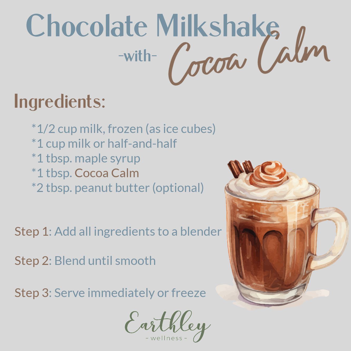 This Cocoa Calm - 8oz by Earthley may help promote total body wellness, may help support gut health, and may help improve the body's ability to cope with daily stressors! We combine all-natural, non-alkalized, antioxidant-rich cocoa powder with three key adaptogens (ashwagandha root, schisandra berry, and eleuthero root) to provide you with a powerful, yet gentle supplement.