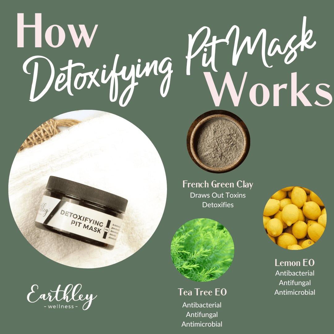 We love this Detoxifying Pit Mask by Earthley. Switching to a natural deodorant is something that everyone should do, but during the transition, sometimes you can notice your body odor more. It’s part of your body detoxing and getting rid of the toxic build up that chemical antiperspirants cause.