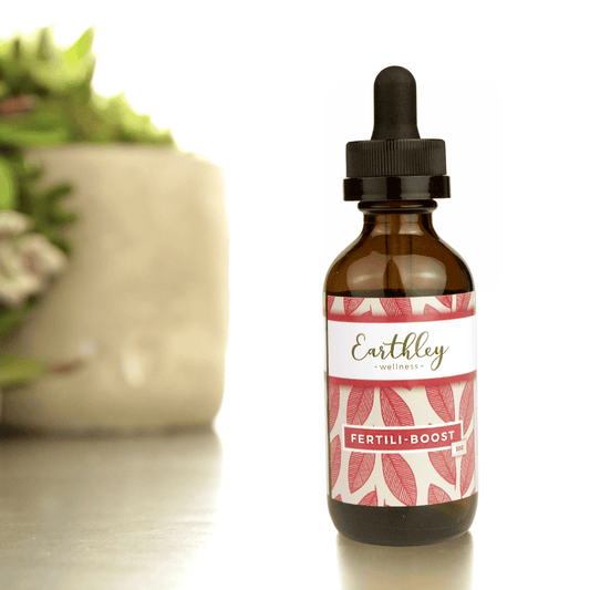 This Fertili Boost - 2oz by Earthley is a herbal tincture that may help your body prepare for pregnancy, so you are not as depleted when you become pregnant.
Fertili-Boost may promote healthy energy levels, deeply nourishes the body, support the adrenals, and support healthy hormone balance. This tincture is formulated with herbs traditionally used for their support of women’s hormones and for promoting fertility. Simply take it for three to six months before conceiving to promote the healthiest version of