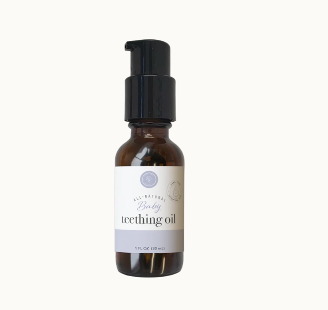 This Baby Teething Oil | 1 Oz by Rowe Casa is a safe and gentle blend that offers natural pain relief for teething babies as it also helps to soothe and calm gum swelling and inflammation. This soothing blend of 100% pure, therapeutic grade essential oils is also useful for tooth pain and mouth sores.