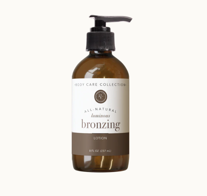 Use this Bronzing Lotion | 8 Oz by Rowe Casa as a temporary, non-toxic glow for an event that avoids the harmful ingredients commonly found in spray tans. The buildable Bronzing Lotion will have you looking your best for any special moment!