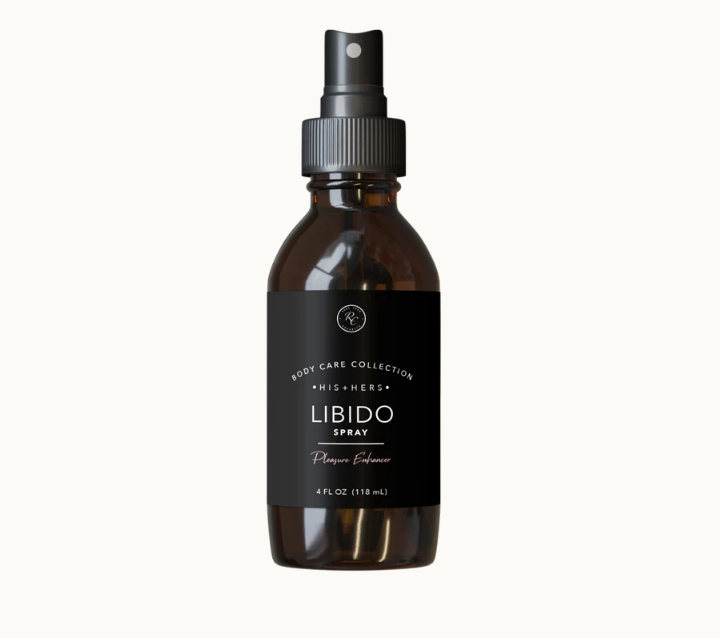 Use this Libido Spray | 4 Oz by Rowe Casa to enhance sensuality and libido as 100% pure, therapeutic grade essential oils help you unwind & receive more pleasure in intimate moments.
