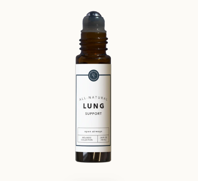 This Lung Support | 10 ml by Rowe Casa is a potent 100% pure, therapeutic grade essential oil wellness blend that contains eucalyptus, peppermint, and lavender which have properties to reduce lung congestion and bronchial inflammation. This helps to open airways so that you can breathe easier.
