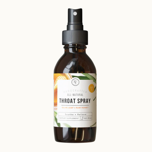 This soothing Throat Spray | 2 Oz by Rowe Casa helps to relieve sore throats while combating viral invaders, irritation, and inflammation. It can be used for daily prevention as well!