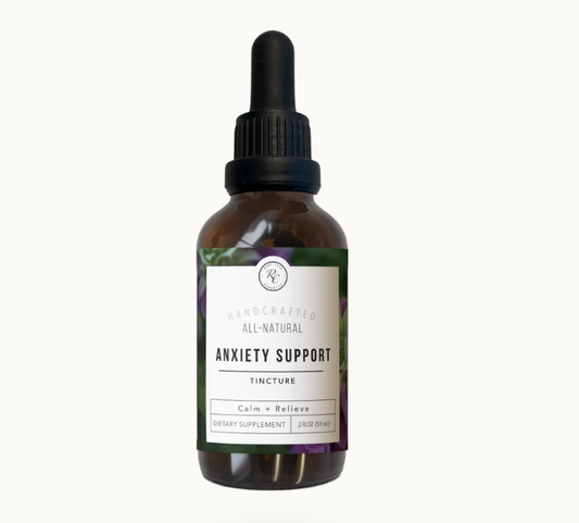 This Anxiety Support Tincture | 2 Oz by Rowe Casa is packed with ingredients that help to boost mood and to reduce symptoms of anxiety, bringing calm to heightened and overwhelming feelings and emotions. Use as needed to help calm extreme moments of anxiety and stress.