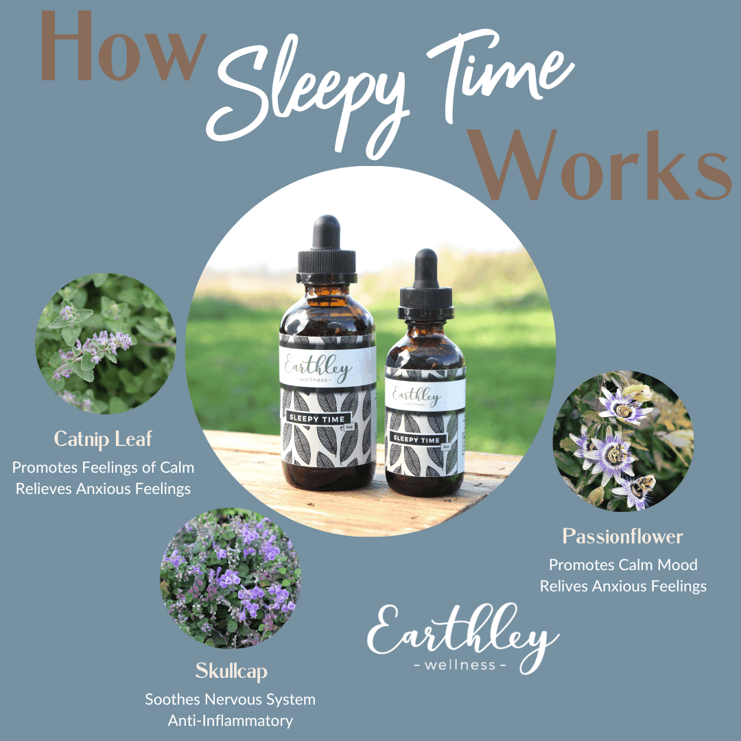 This Sleepy Time - 2oz by Earthley combines the best herbs to help you (or your kids) calm down and wind down before bed, making sleep easier to grasp!
This tincture also works great for stress support and focus. Catnip has B vitamins and helps to produce a calm mood and ease stress.