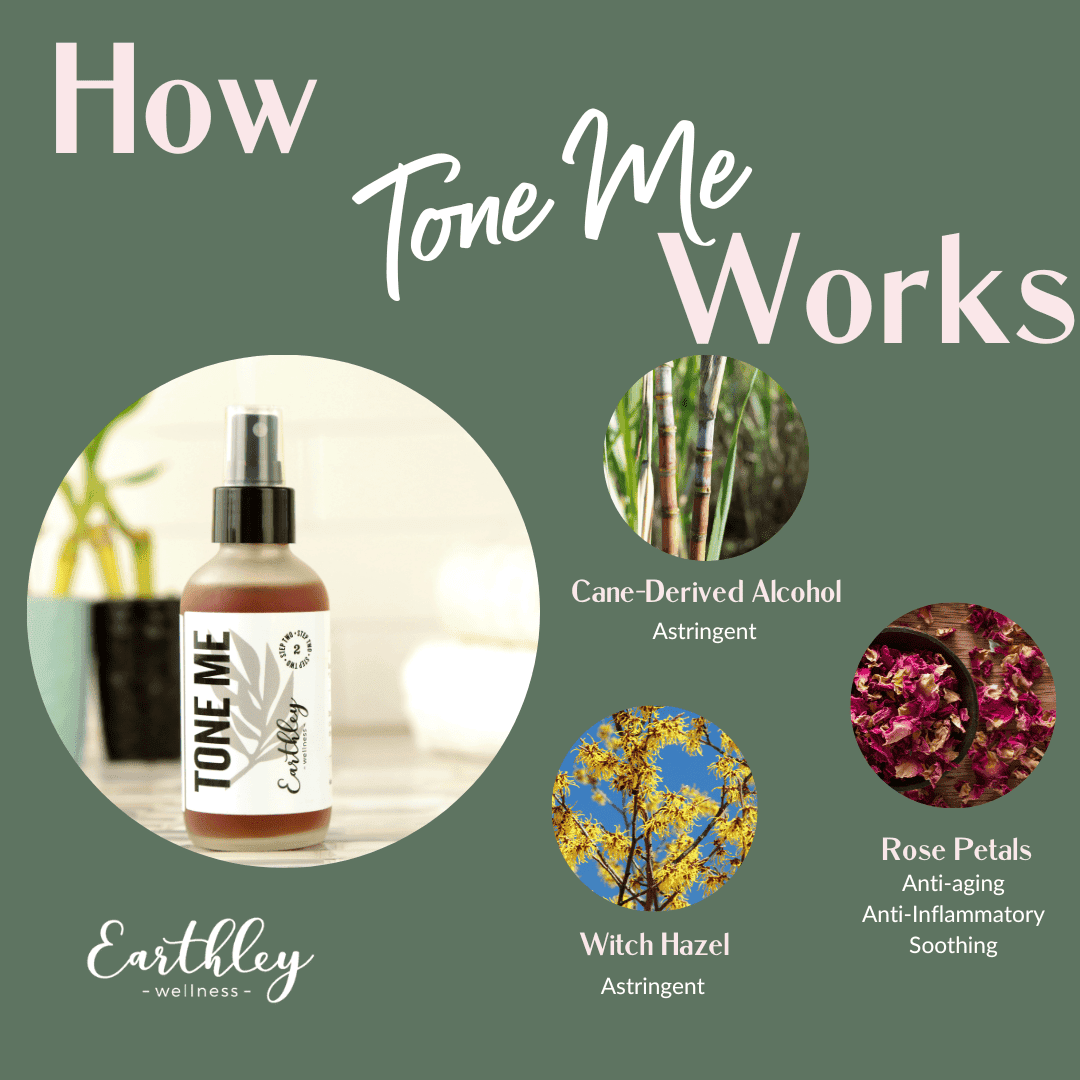 This Tone Me by Earthley help to remove any leftover dirt or makeup your cleanser may have missed and help to close your pores to prevent further clogging. This balances your skin to keep you looking radiant!