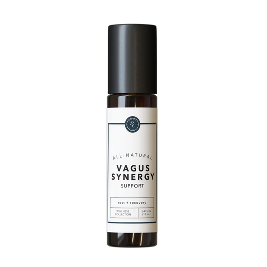 This 100% pure, therapeutic grade Vagus Synergy Support by Roww Casa is a wellness support blend formulated to help aid in easing stress, support digestion, boost energy and focus, and support the cardiovascular system as it works to ground and bring rest to the nervous system and vagus nerve.