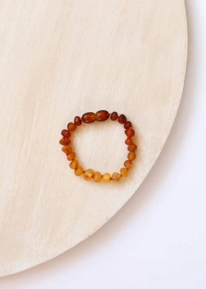 Raw Baltic Amber + Sunflower | Adult Anklet or Bracelet | 9.5"