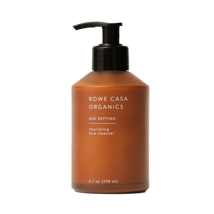 This gentle Age Defying Nourishing Face Cleanser | 6.7 Oz by Rowe Casa helps to cleanse the skin while providing nutrients. Enriched with vitamins B and C and omega 3s, it aims to support overall skin wellness. Formulated with non-comedogenic ingredients to nourish skin without clogging pores.
