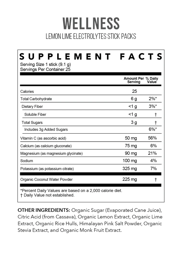 ELECTROLYTES -- Lemon Lime Sticks