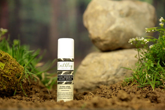 This Black Drawing Salve - Stick by Earthley is perfect for bites, stings, rashes, and splinters are all common woes while spending time outdoors. They created Black Drawing Salve to provide quick, natural relief! This salve stick helps to detox the skin.