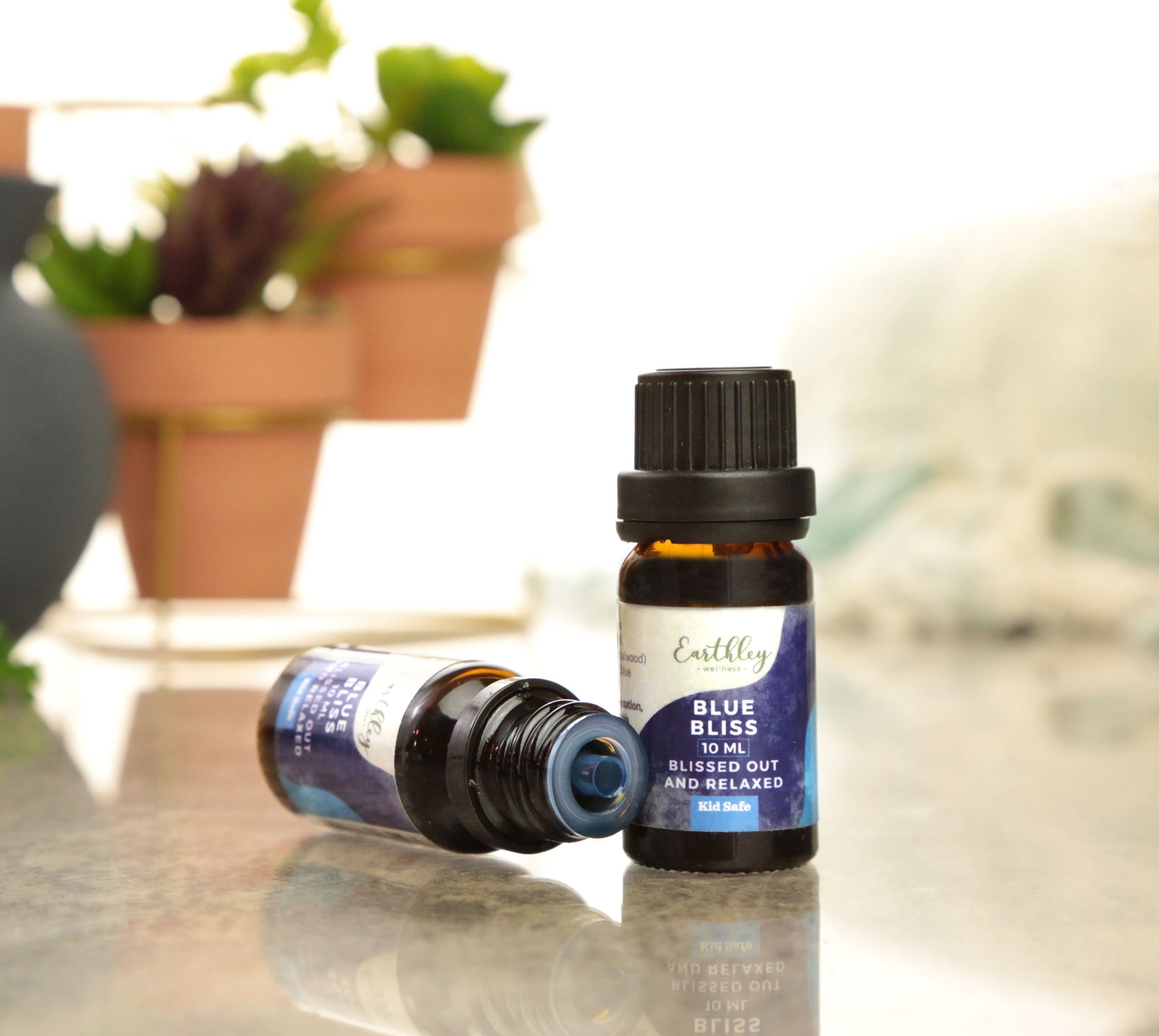 We love this Blue Bliss Essential Oil Blend - 10ml by Earthley. Blue Tansy, lavender, and sandalwood are all known for their relaxing effects and they combined all three to give you a powerful and relaxing essential oil blend to use in multiple ways!
