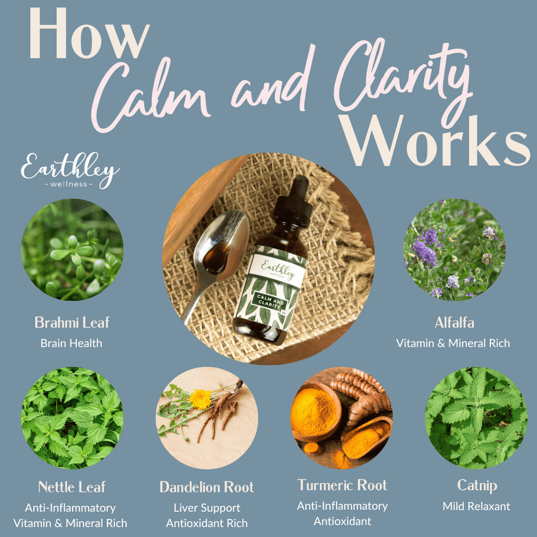 This Calm and Clarity - 1oz by Earthley has has eight simple and organic ingredients that promote a calm mood and mental clarity. If you (or a loved one) could use a little help cutting through brain fog and focusing on tasks, this herbal extract is for you (them).