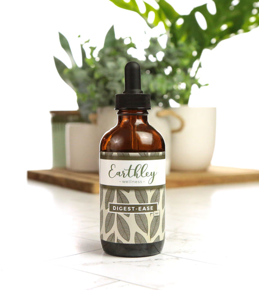 Whether you struggle with digestive issues often or only once in a while, this Digest Ease - 2oz by Earthley may be the missing piece to your digestive puzzle. Digest-Ease helps coat an irritated gut, relieve an overactive gut, reduce inflammation, and support the immune system. This tincture can be used regularly to promote overall gut health and wellness or occasionally to relieve mild stomach upset. Get back to enjoying your favorite foods with the assistance of Digest-Ease.