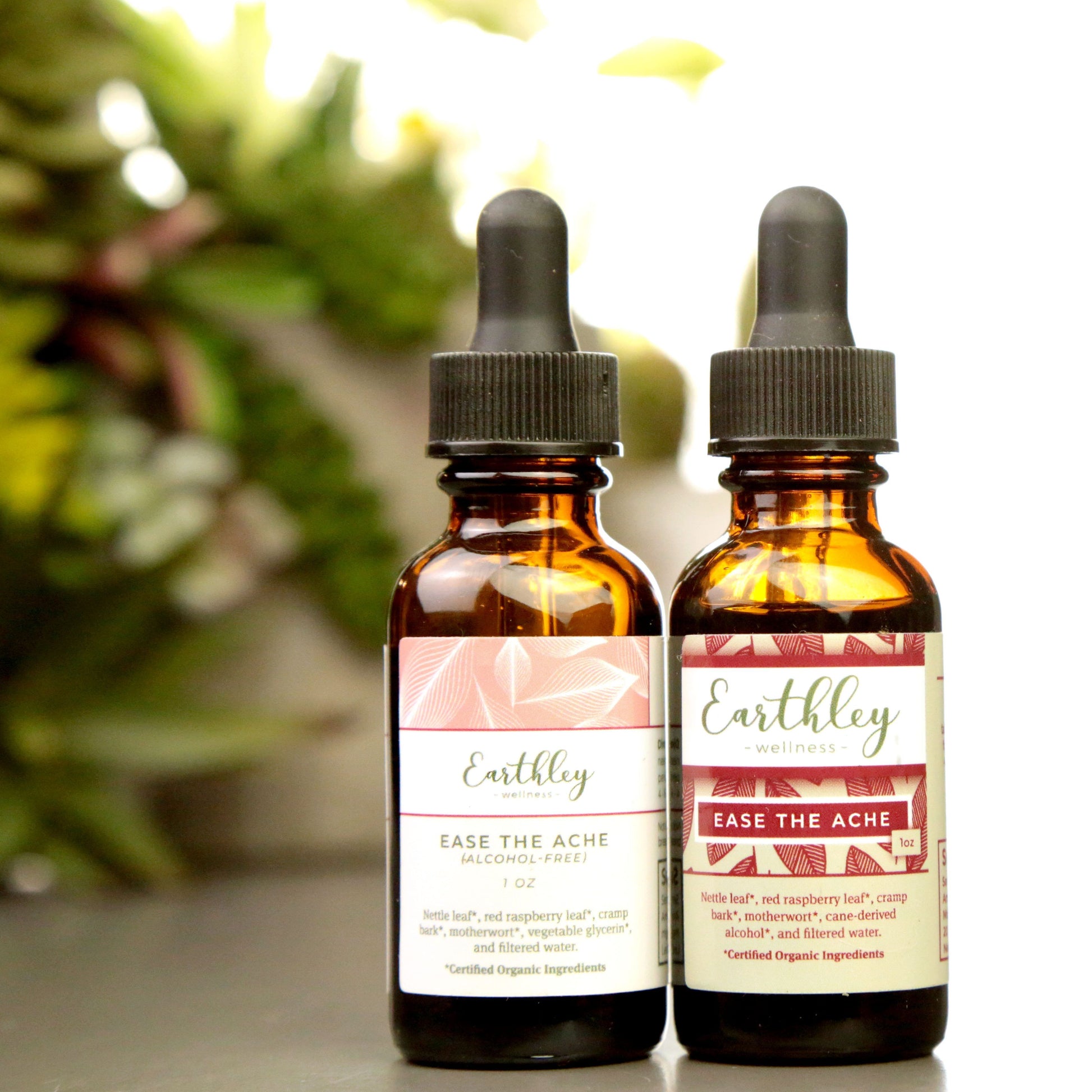 This Ease the Ache - Alcohol Free 2oz by Earthely is four herbs in a base of organic cane-derived alcohol (Original) or vegetable glycerin (Alcohol-Free) that unite to provide natural soothing for periods and postpartum discomfort. Ease the Ache was formulated with herbs that have vitamin K that may support a healthy flow rate, ease cramping and discomfort, and support healthy hormone level. For extra hormonal support, try Postpartum Balance!