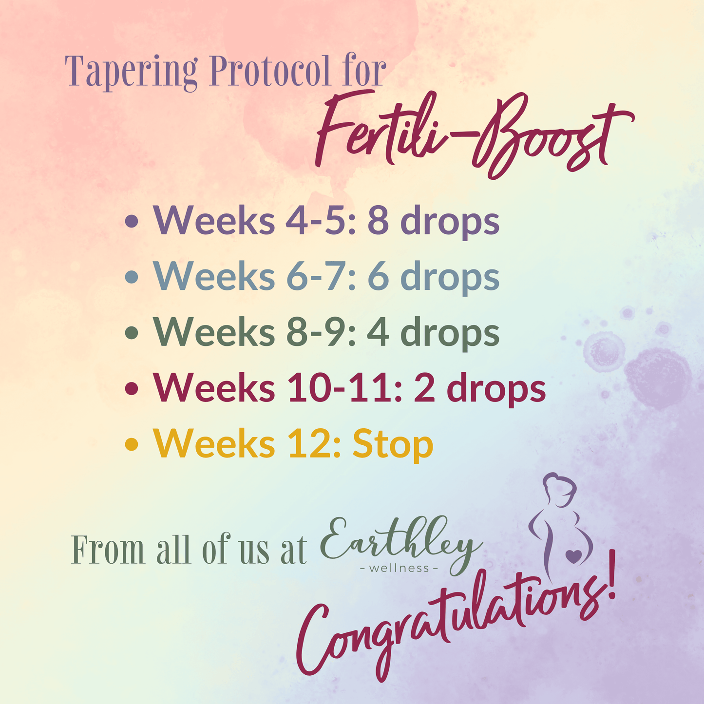 This Fertili Boost - 2oz by Earthley is a herbal tincture that may help your body prepare for pregnancy, so you are not as depleted when you become pregnant.

Fertili-Boost may promote healthy energy levels, deeply nourishes the body, support the adrenals, and support healthy hormone balance. This tincture is formulated with herbs traditionally used for their support of women’s hormones and for promoting fertility. Simply take it for three to six months before conceiving to promote the healthiest version of