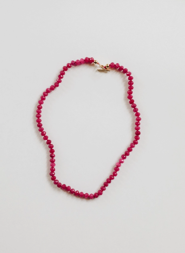 This Pink Jade + 14k Gold Filled Toggle Clasp Gemstone Necklace by CanyonLeaf features a beautiful collection of rondelle beads, each hand-picked with care to create a classic treasure that will flow with your everyday style. You will see the joy in each one of these unique necklaces, artfully designed by Mother Nature to be cherished forever. These are stunning in the sunlight and add a touch of gorgeous to any day...