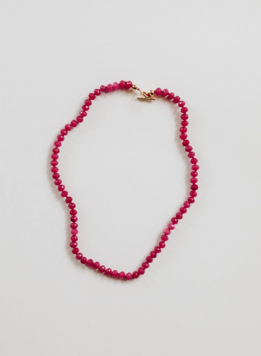 This Pink Jade + 14k Gold Filled Toggle Clasp Gemstone Necklace by CanyonLeaf features a beautiful collection of rondelle beads, each hand-picked with care to create a classic treasure that will flow with your everyday style. You will see the joy in each one of these unique necklaces, artfully designed by Mother Nature to be cherished forever. These are stunning in the sunlight and add a touch of gorgeous to any day...