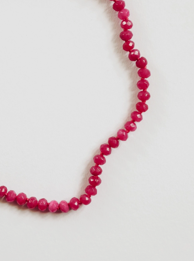 This Pink Jade + 14k Gold Filled Toggle Clasp Gemstone Necklace by CanyonLeaf features a beautiful collection of rondelle beads, each hand-picked with care to create a classic treasure that will flow with your everyday style. You will see the joy in each one of these unique necklaces, artfully designed by Mother Nature to be cherished forever. These are stunning in the sunlight and add a touch of gorgeous to any day...