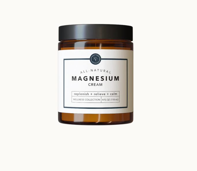 Rowe Casa Magnesium Cream combines magnesium oil with raw shea butter, and essential oils. This restorative blend promotes tranquility and amplifies the calming effect of magnesium. Magnesium Cream can promote sleep, relieve anxiety, and soothe aching muscles.