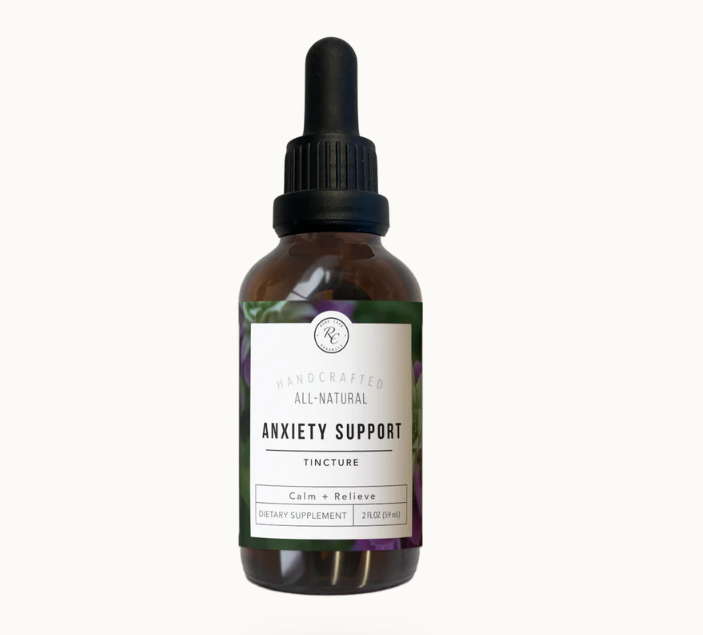 This Anxiety Support Tincture | 2 Oz by Rowe Casa is packed with ingredients that help to boost mood and to reduce symptoms of anxiety, bringing calm to heightened and overwhelming feelings and emotions. Use as needed to help calm extreme moments of anxiety and stress.