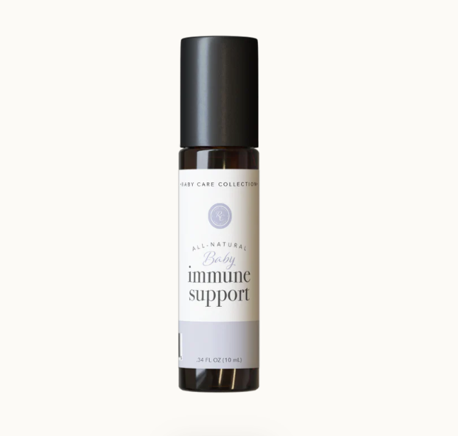 We love this Baby Immune Support | 10 ml by Rowe Casa. The 100% pure, therapeutic grade essential oil wellness blend is gently diluted for the littlest of babes and is packed with antiviral, antibacterial, antiseptic, and antifungal properties that can help effectively fight against outside invaders that try to attack the body. It can be used reactively or proactively to help support a healthy immune system.