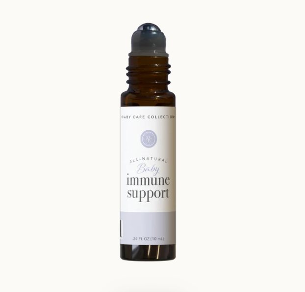 We love this Baby Immune Support | 10 ml by Rowe Casa. The 100% pure, therapeutic grade essential oil wellness blend is gently diluted for the littlest of babes and is packed with antiviral, antibacterial, antiseptic, and antifungal properties that can help effectively fight against outside invaders that try to attack the body. It can be used reactively or proactively to help support a healthy immune system.
